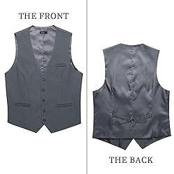 HISDERN Mens Dress Vest Business Suit Vests Grey