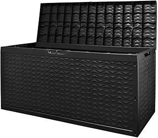 Deuba Cargo Auflagenbox Kissenbox Rollbar 320 Liter Abschließbar 120x45x60cm Gartentruhe Gerätebox