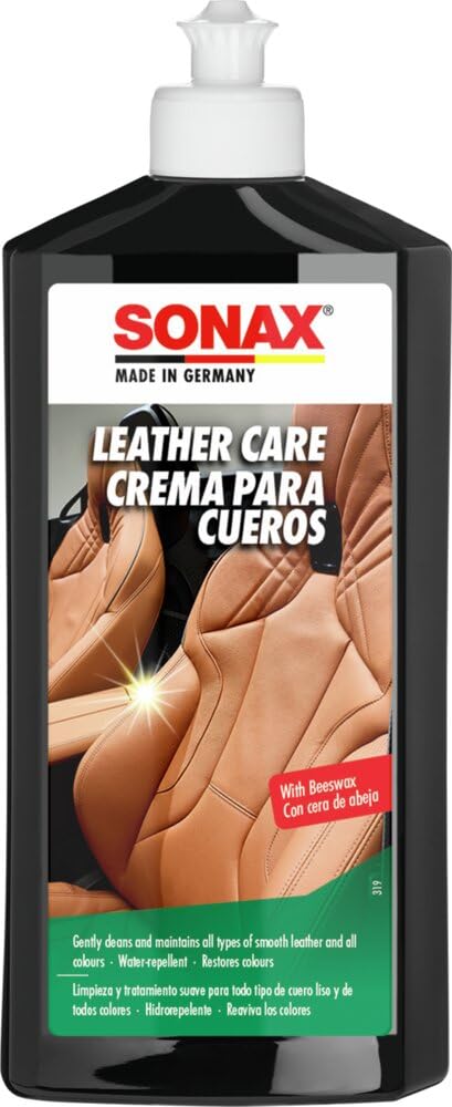 SONAX Leather Care (500 ml) cleans and maintains all types of smooth leather | Item-No. 02912000-544