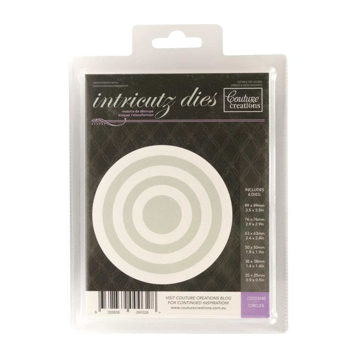 Couture Creations "Circle" Nesting Dies, Black