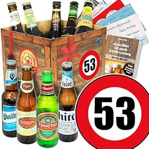 Geburtstagsgeschenke für Männer zum 53. / Bierset/Biere der Welt Geschenkbox
