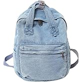 MaxxCloud Vintage Denim Laptop Backpack Casual Canvas Daypack Handbag Purse Lightweight Rucksack Shoulder Bag