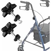 MUROCEA Rollator Walker Replacement Knobs - Arm Height Adjustment Knobs for 3 or 4 Wheeled Rollators, Easy-Grip Replacement Screws, Set of 2 (A) (B)