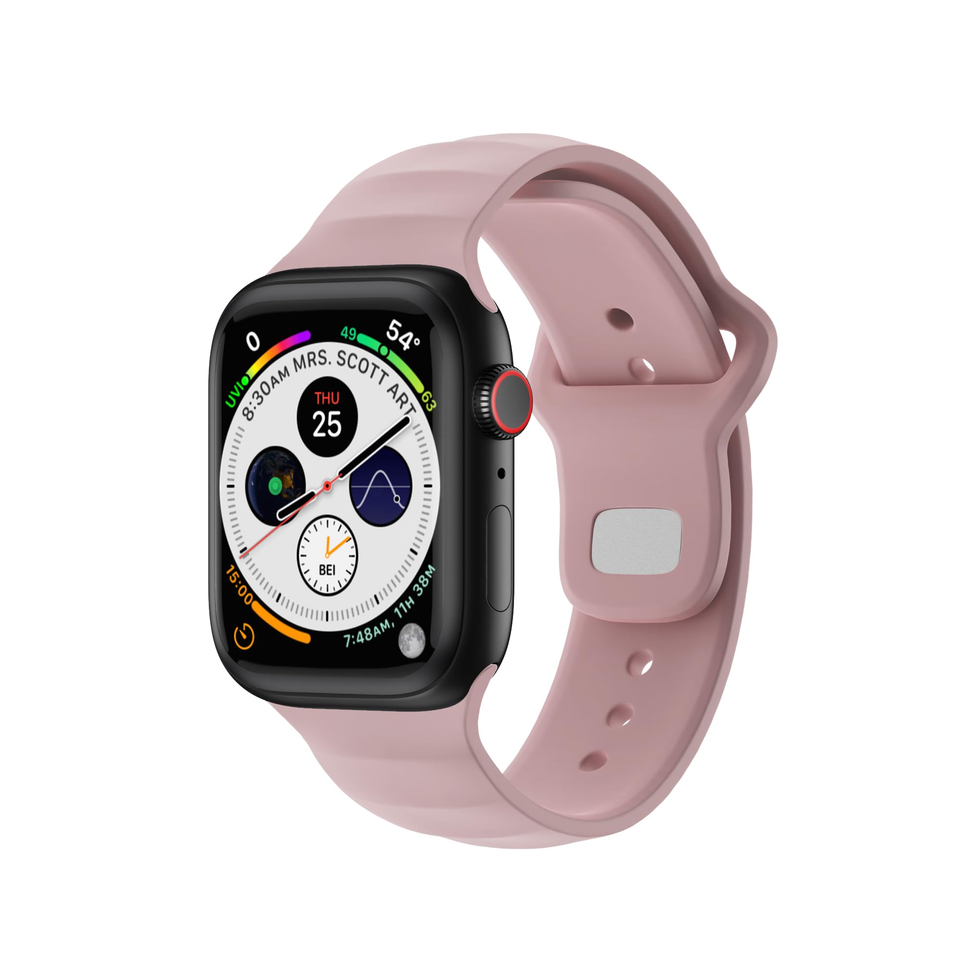 Uppercase Designs Premium Silicone Watch Band, Compatible with Apple Watch (42/44/45/49mm, Pink)