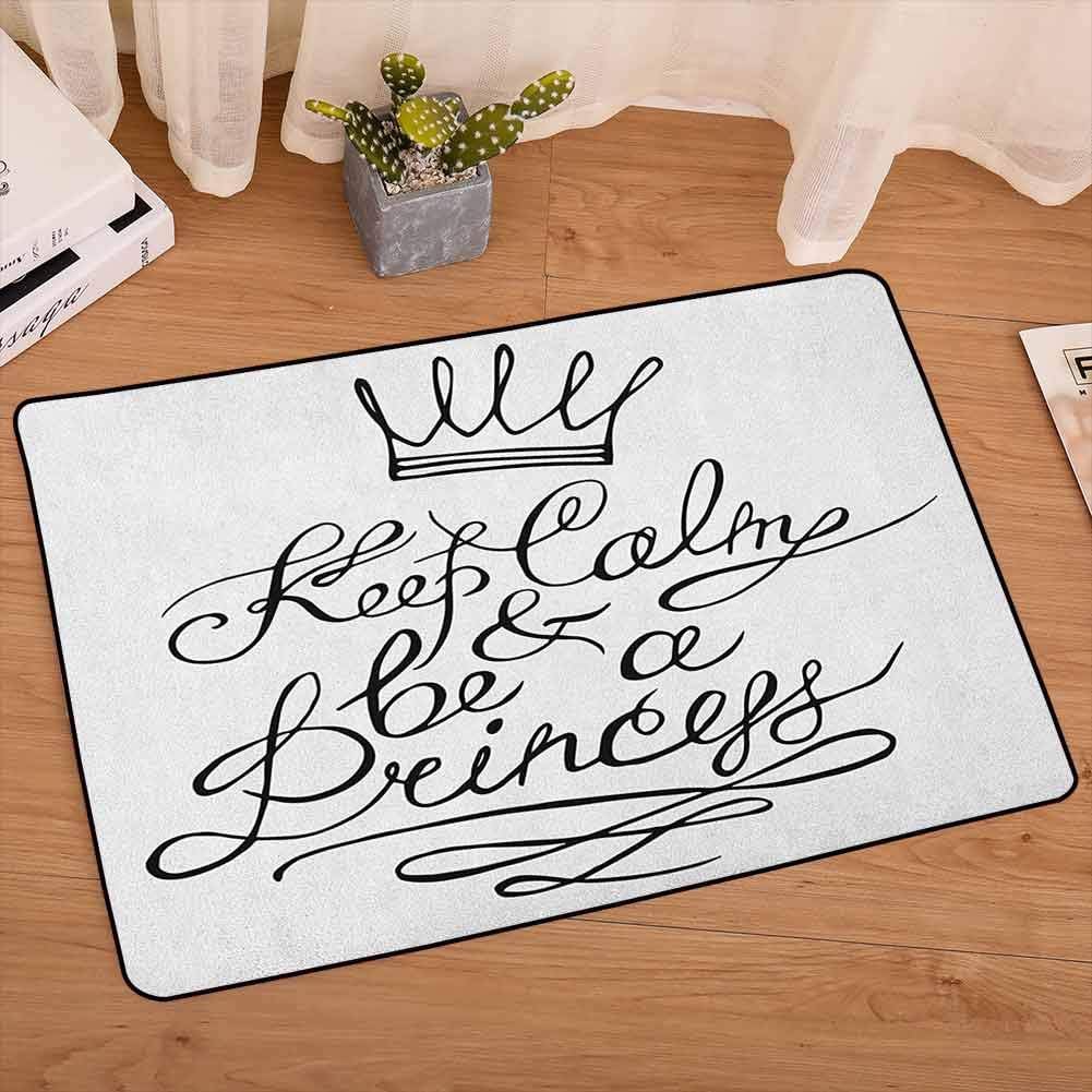 Indoor Outdoor Non Slip Door Mat Welcome Pad Country Home Decorations for Entry and High Traffic Areas 19.5 x 31.5 inch Black White