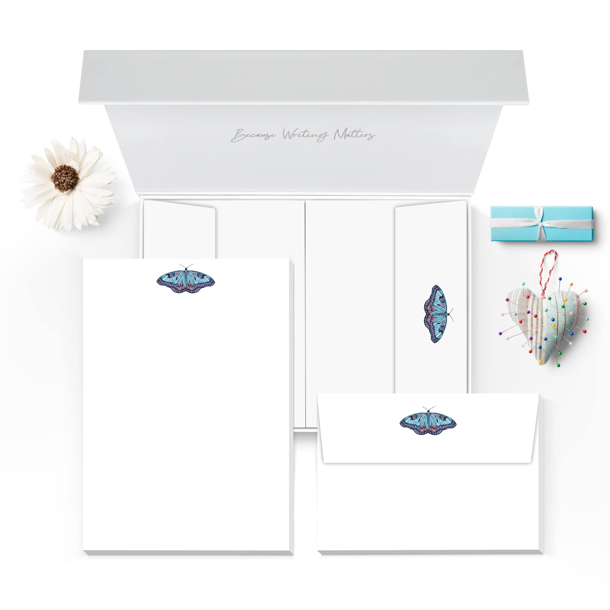 Me Loovely Butterfly Letter Writing Paper and Envelopes Set Stationery A5 Size Papers Writing Supplies for School Home & Office | Christmas Gifts (Pack of 40)