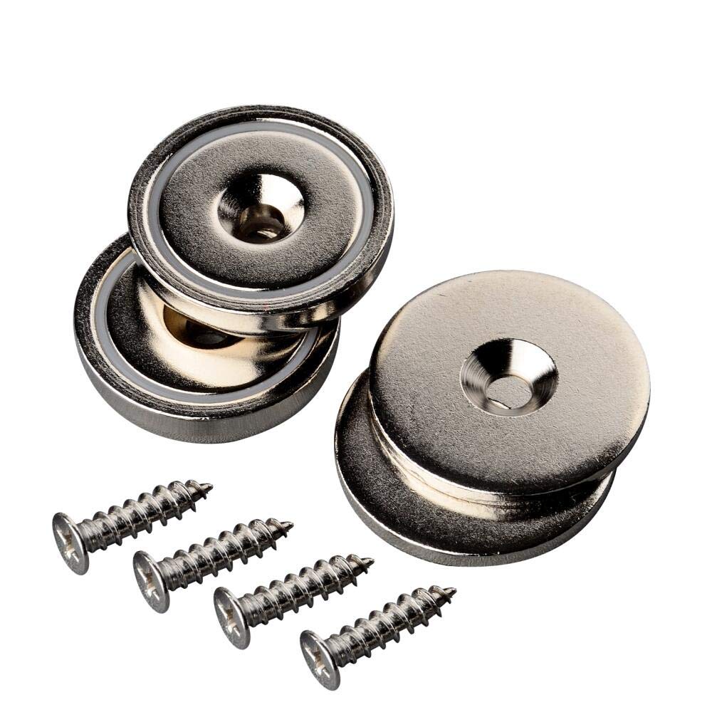 Mutuactor 2 Sets Round magnet Rare Earth Cup Magnet Heavy Duty 42KG Neodymium Countersunk Mounting Assembly Great for Door Latch or Wall Mount Tool holder