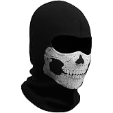 Nuoxinus Black Balaclava Ghosts Skull Full Face Mask for Cosplay Party Halloween Outdoor Motorcycle Bike Cycling Skateboard Hiking Skiing Snowmobile Snowboard