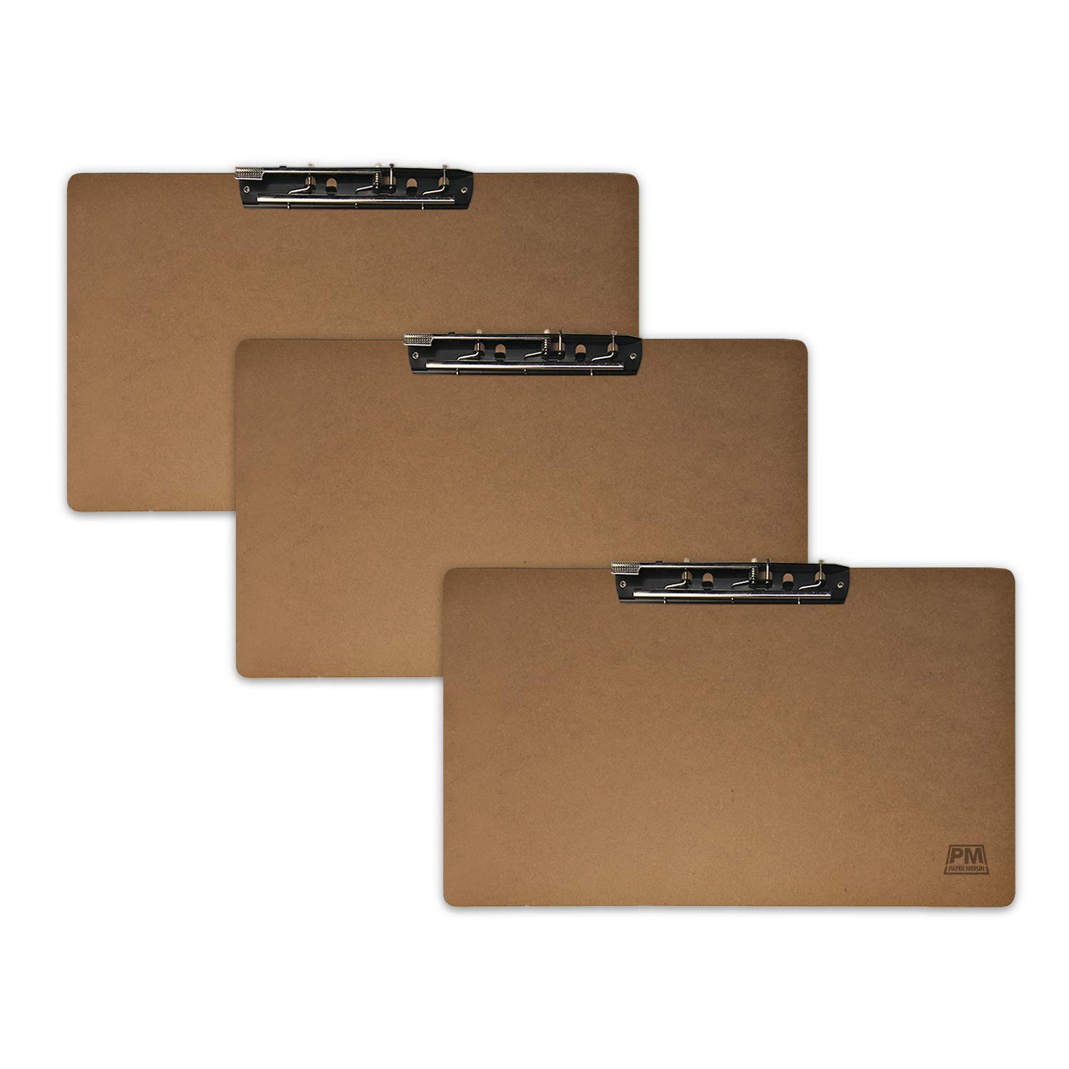 Paper Merlin Ledger Clipboard 11'' x 19'' - Horizontal MDF 11x17 Clipboard with Large Clip (3 Pack)