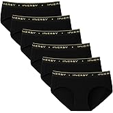 INNERSY Women’s Underwear Cotton Hipster Panties Mid Rise Briefs Tagless Wide Waistband 6 Pack