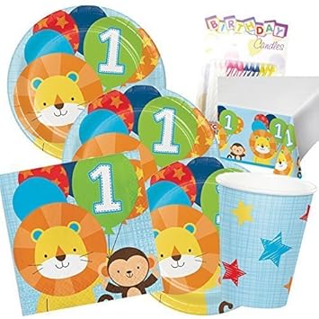 Amazon Com One Is Fun Boys Birthday Theme 1st Party Supplies Pack