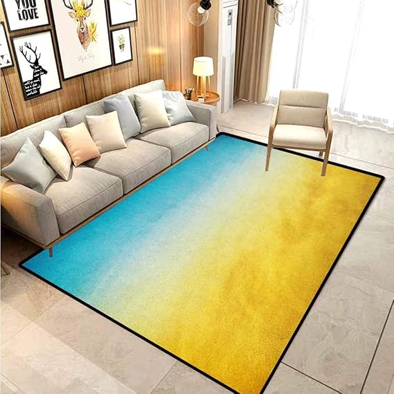 Yellow and Blue Kitchen Rug Outdoor Rugs Bedroom Rug Surf