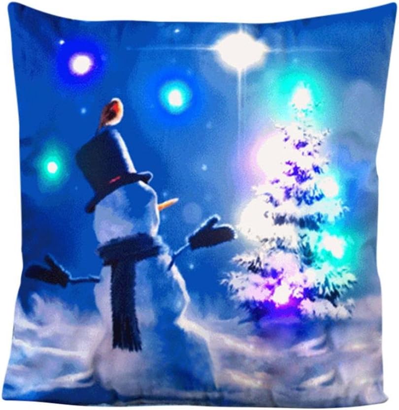 hunpta Christmas Lighting LED Cushion Cover Home Decor Throw Pillowcase Sofa Flashing