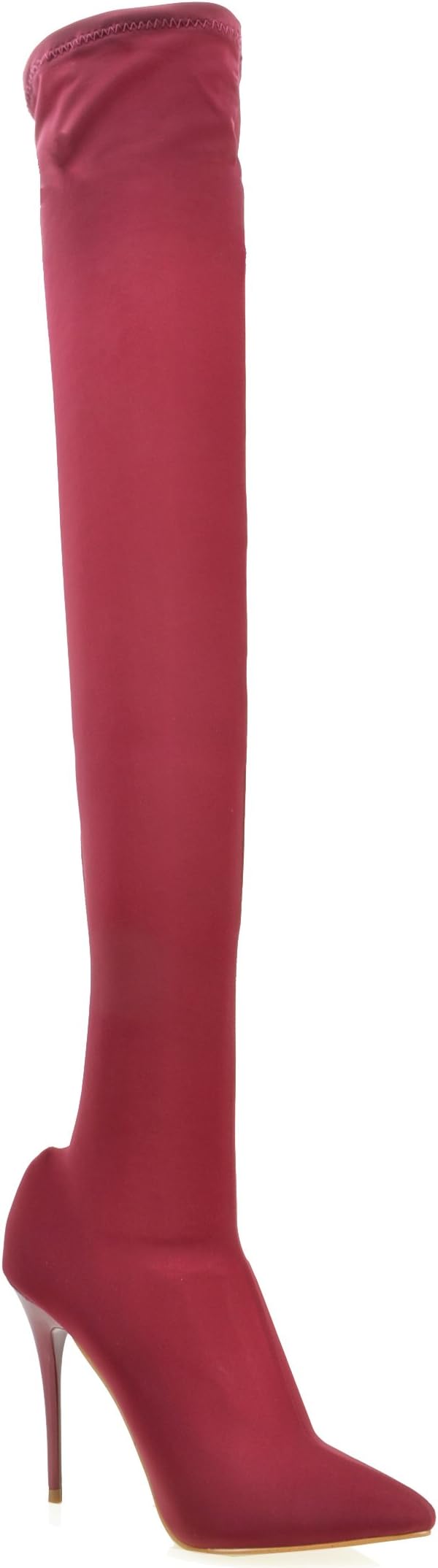 Shoe Republic Spandex Thigh High Pointy Toe Stilleto Boots Amelie