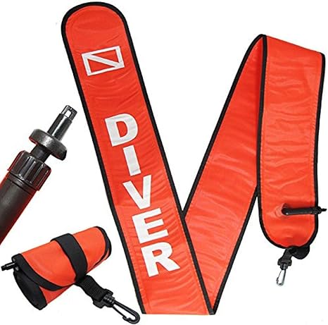 Scuba Choice Scuba Diving 6' Surface Marker Signal Tube Oral and Standard BC Hose Inflator