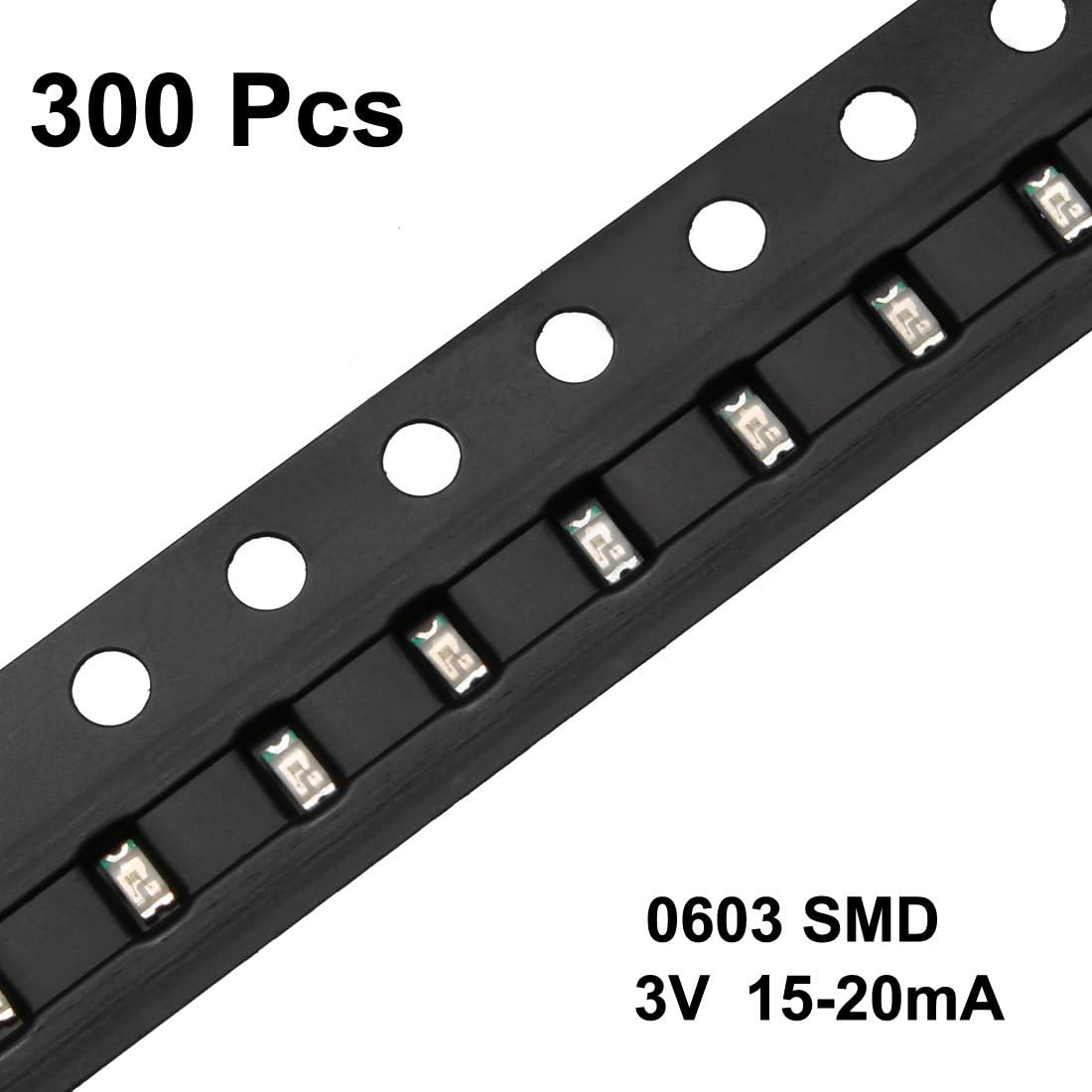 sourcingmap 300 pcs 0603 Blue Surface Mounted Devices LED Diode Lights Super Bright Bulb Lamps Electronics Components Light Emitting Diodes - Image 3