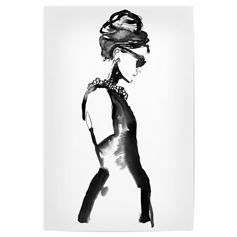 artboxONE Poster 30x20 cm Fashion 'Ink Audrey' hochwertiger Design Kunstdruck - Bild Fashion von Sarah Plaumann
