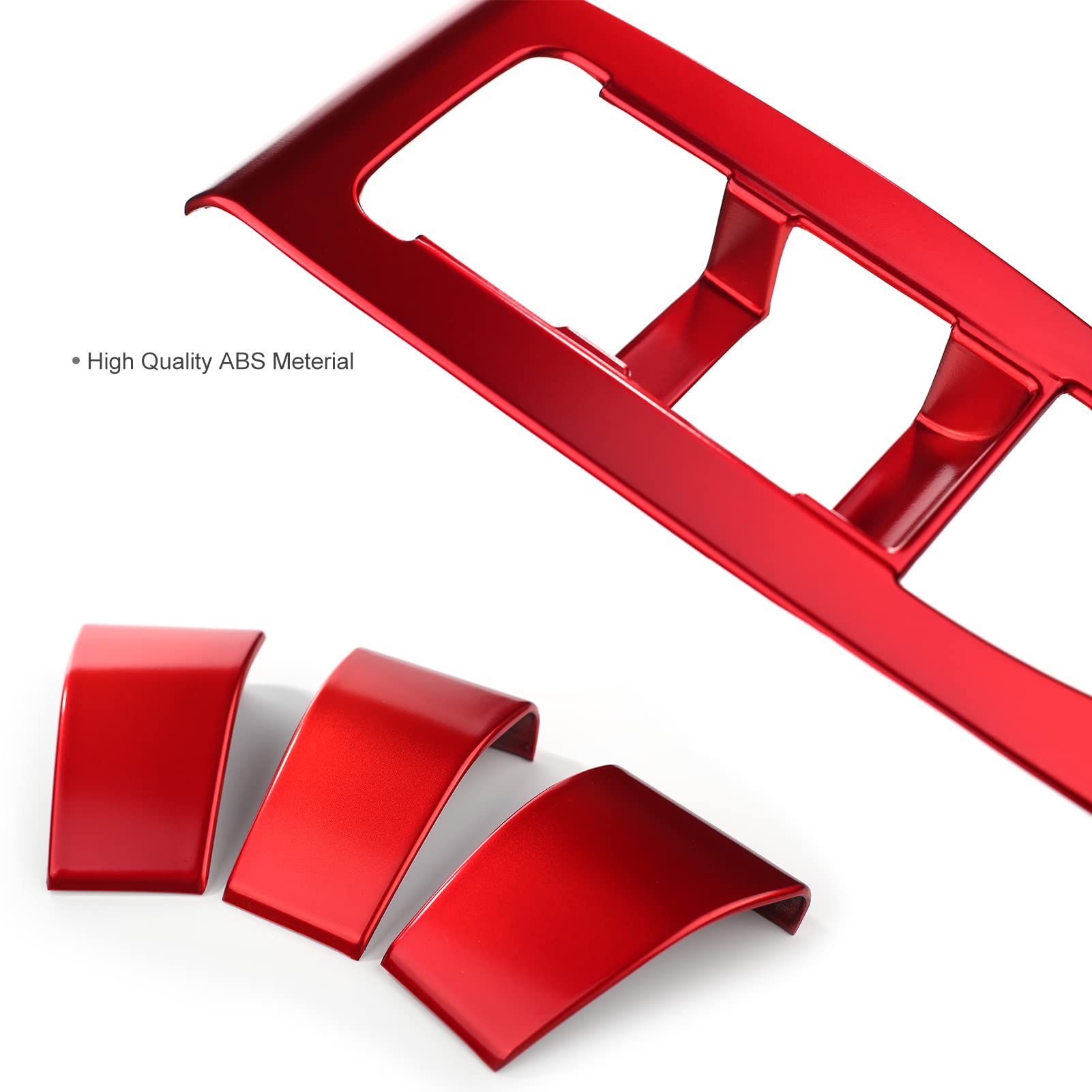 Compatible with Mazda 3 CX-30 2025 2024 2023 2022 2021 2020 Accessories Sporty Car Center Console Armrest Window Lift Down Control Panel Door Lock Switch Cover Trim -Red