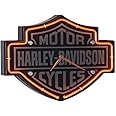 Harley-Davidson® Etched Bar & Shield Shaped Neon Clock