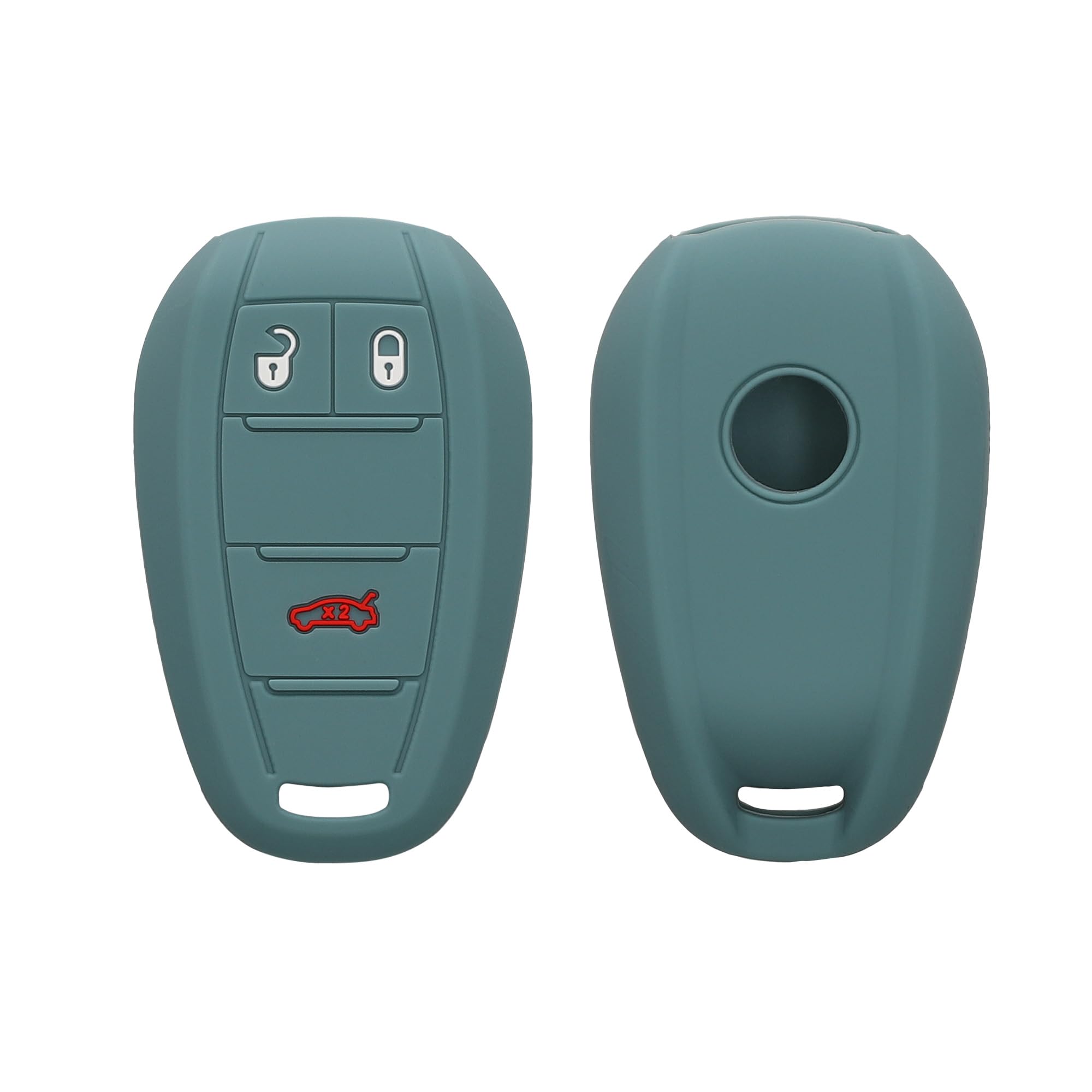 kwmobile Key Cover Compatible with Alfa Romeo 3 Button Remote Control Car Key - Soft Silicone Car Key Fob Holder Protector Case - Arctic Night