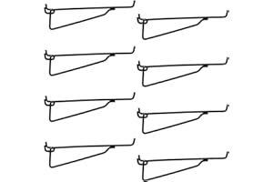 LIGHT DUST Pegboard Shelf Hooks, 8PACK Metal Utility Hook Set, 1/4 inch Peg Board Organizer Accessories, Shelves and Baskets Brackets, Display and Storage Rack for Garage Workbench Art Craft Office (Black, 8")
