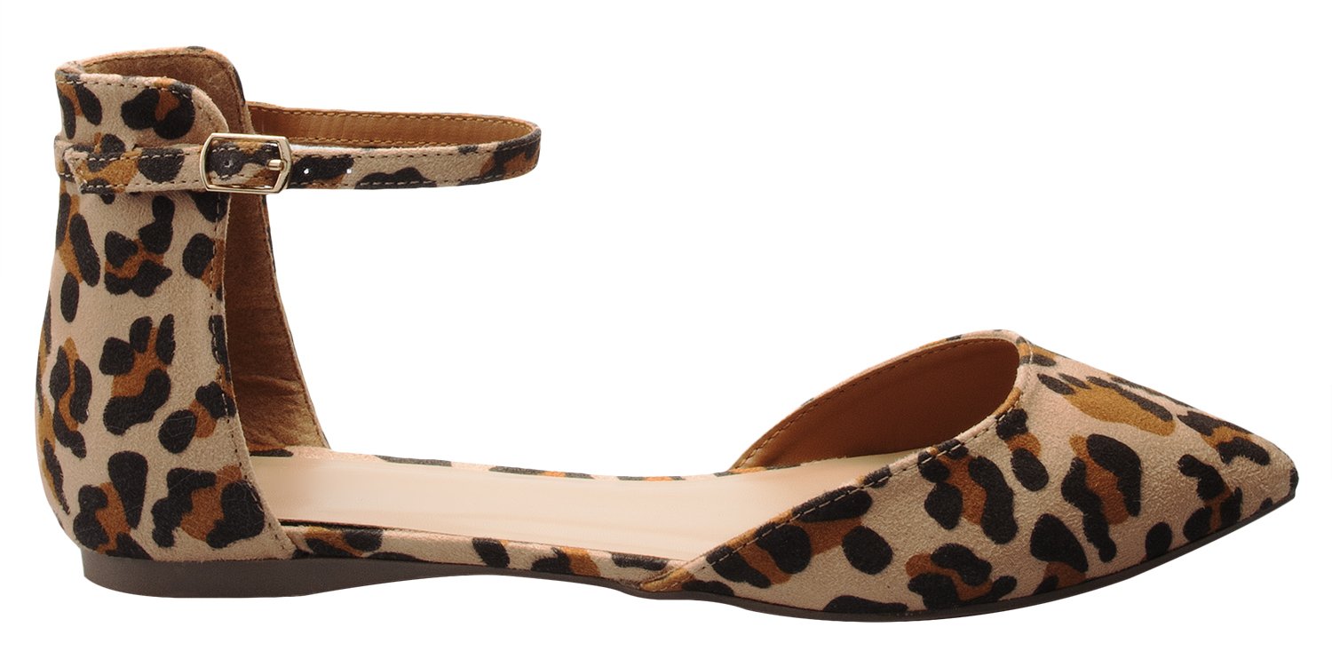 Olivia K Women's D'Orsay Pointed Toe Fashion Ballet Flat Buckle Ankle Strap Closure - Image 3