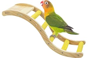 Lelepet Bird Ladder Toy, Bird Toy for Parrot Parakeet, Bird Ladders for Cockatiels Conures Budgerigar Wood Bird Perch Stand Bird Swing Bird Cage Accessories, Parrots Toys Climbing Bridge