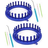 Aeelike 2 PCS Round Knitting Loom for Hat Socks DIY Crafts, 5.5inch | Round Knitting Loom Kit with Removable Pegs, Beginners Knitting Kit for Hats Socks Scarves DIY Crafts, Idel Gift