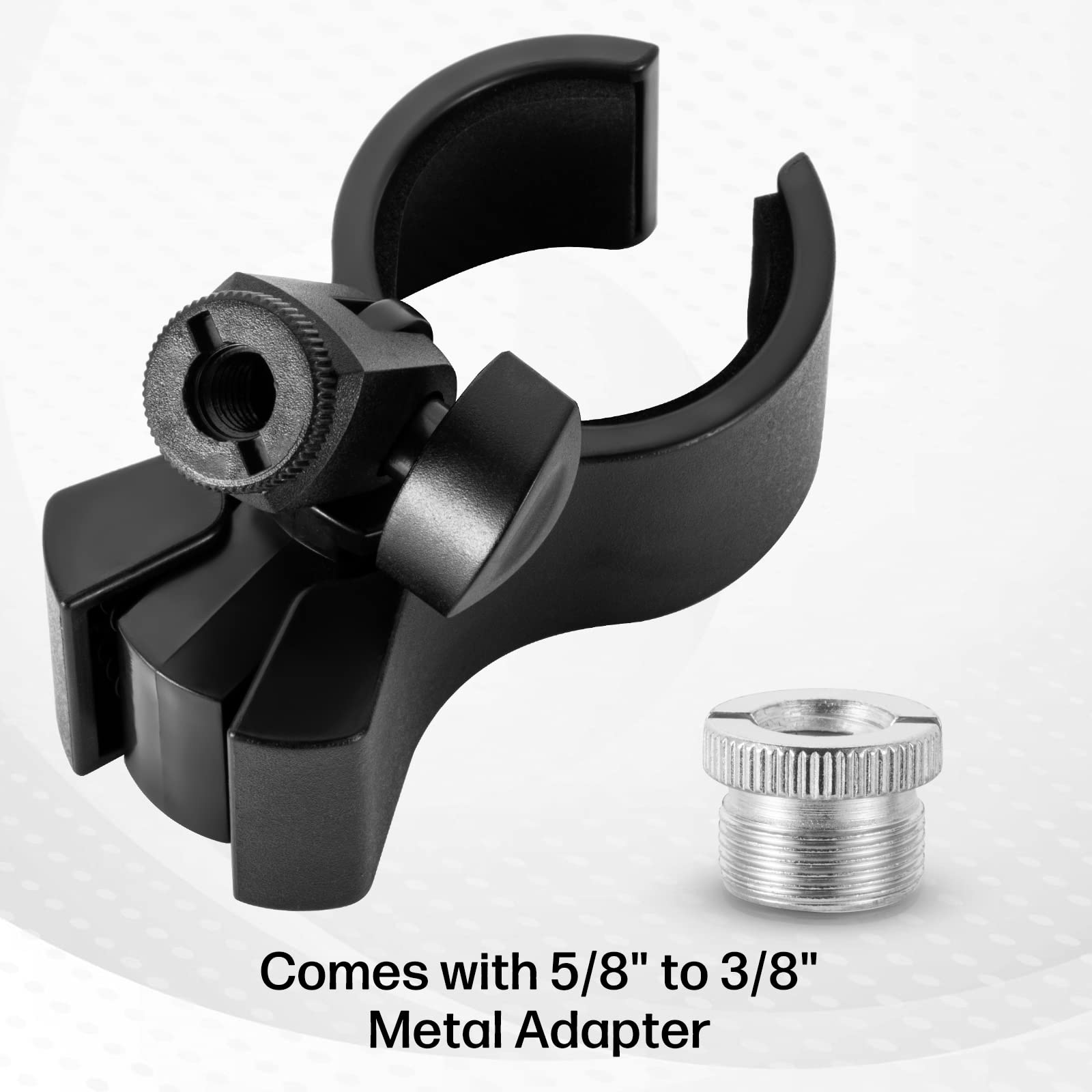 BILIONE 1pcs Large Microphone Clip, Adjustable Mic Holder for Microphones with Outer Diameter Range 1.26