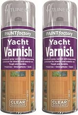 HitlineUK Yacht Varnish 400ml Spray Clear Gloss Finish Wood Metal Plastic view 1