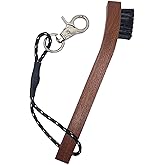 GRSECPO Hickory Wood Golf Club Brush & Non-Slip Groove Cleaner with Stiff Nylon Bristles, Paracord Rope & Stainless Steel Metal Clip, for Cleaning Grooves on Clubs, Fits Any Golfer's Bag