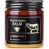 WOMEIKI Beef Tallow for Skin,Organic Whipped Beef Tallow Face Moisturizer with Raw Honey and Beeswax,Natural Grass Fed Tallow and Honey Balm,Moisturizer for Face,Body (Unscented)