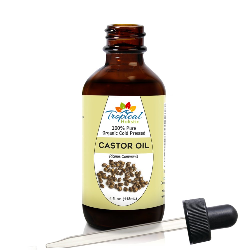 Pure Organic Castor Oil 4oz - All Natural Hexane Free Cold Pressed For Hair Growth, Eyelashes, Eyebrows, Dry Skin