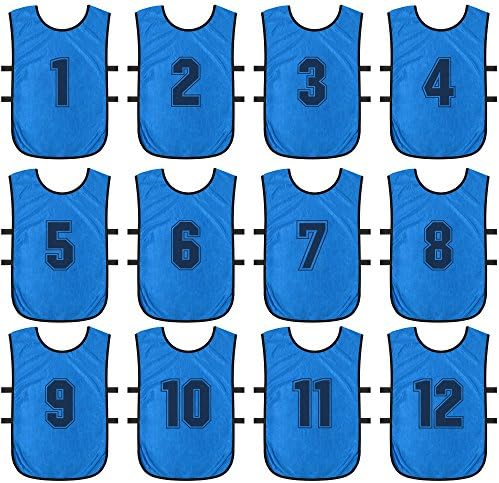ToySharing Pinnies Comfortable Youth Pinneys Easy Distinguishing Scrimmage Vests Ventilate Team Practice Jersey For Adults Soccer Basketball Sport Large Blue