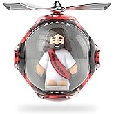 Jesus Loves You Car Air Freshener with 6-Color Auto Light Up & 4 Scented Pads – Light Fragrance, Decorative Auto Accessories, Cute Velentine's Day Small Gift