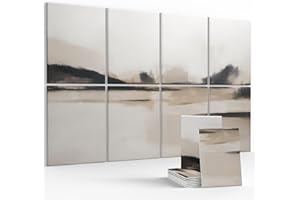 FLUXYNARA Wall Art Acoustic Panels,47''X31''Soundproof Wall Panels-8-Pack with 50 Adhesive Tabs, Panels for Living Room and Recording Studio, Offices-Mist Reflections