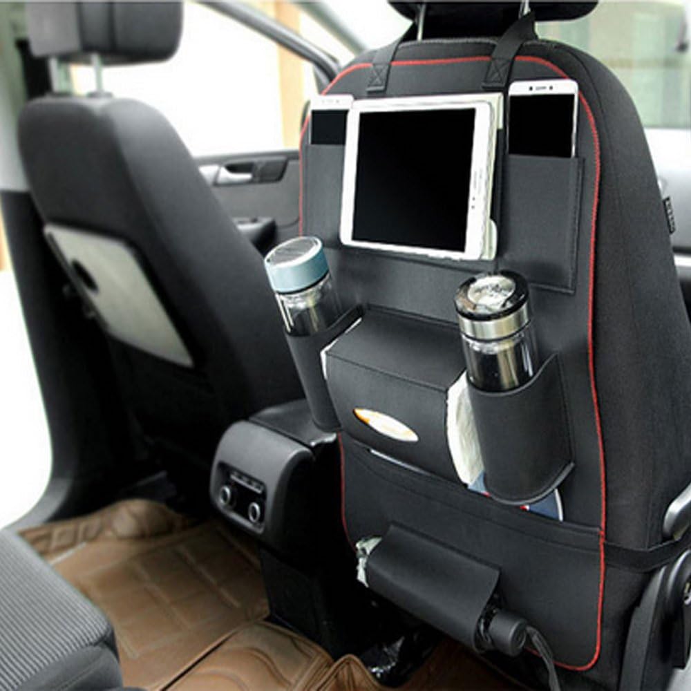 Oporun Car Trunk Backseat PU Leather Pocket Organizer Holder Cargo Storage for Baby Stroller & Kid Travel Accessories Bottles Books