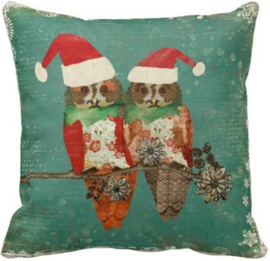 Mamamiya Rose Owls Christmas MoJo Pillow Case Decorative Throw Pillowcase Cushion Cover