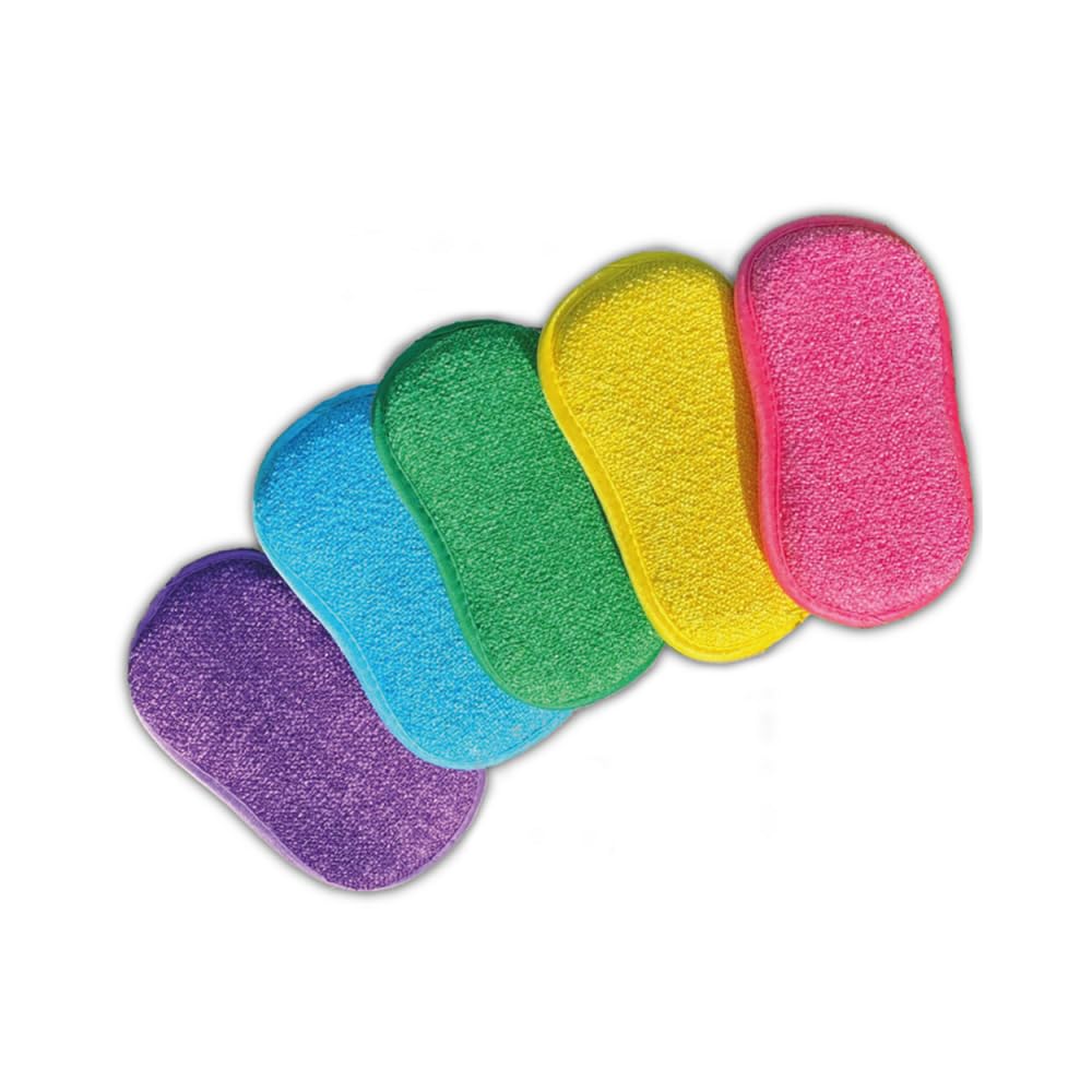 EPONGENIO MYBO TV Sponge Double Sided Reusable Machine Washable Scratch Resistant Multicolor 11x17cm Pack of 5
