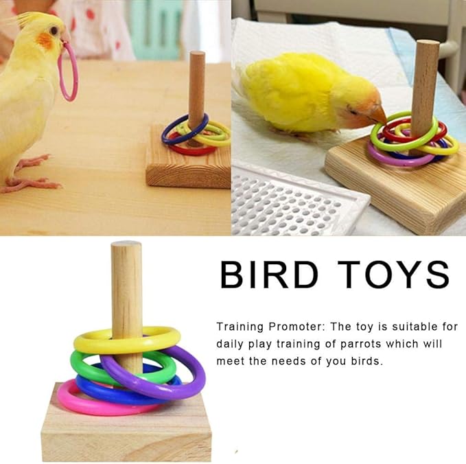 POPETPOP Parrot Educational Toys Bird Training Toys Bird Ring Toy