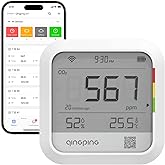 Qingping CO2 Monitor Thermometer Hygrometer, Remote Monitoring via Qingping IoT, Temperature and Humidity Monitor for Different Scenarios, Fast Alert Notification, Rechargeable Battrey