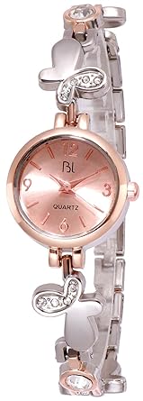 BL Butterflies Dual Tone Silver & Rose Gold Wrist Watch for Women & Girls.
