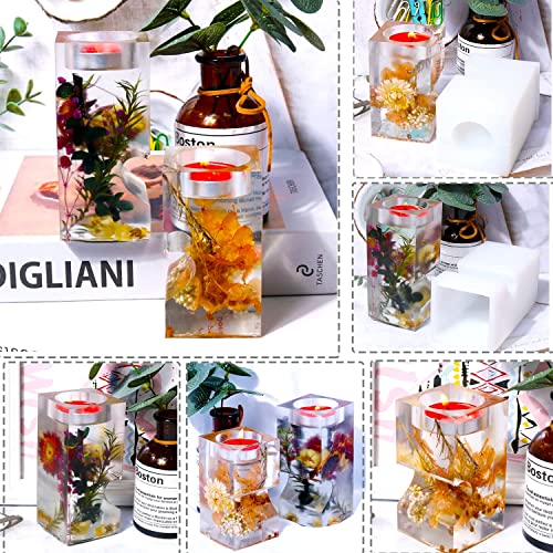 24Pcs Heart Shape Tealight Resin Candle Holder Molds Kit for Epoxy