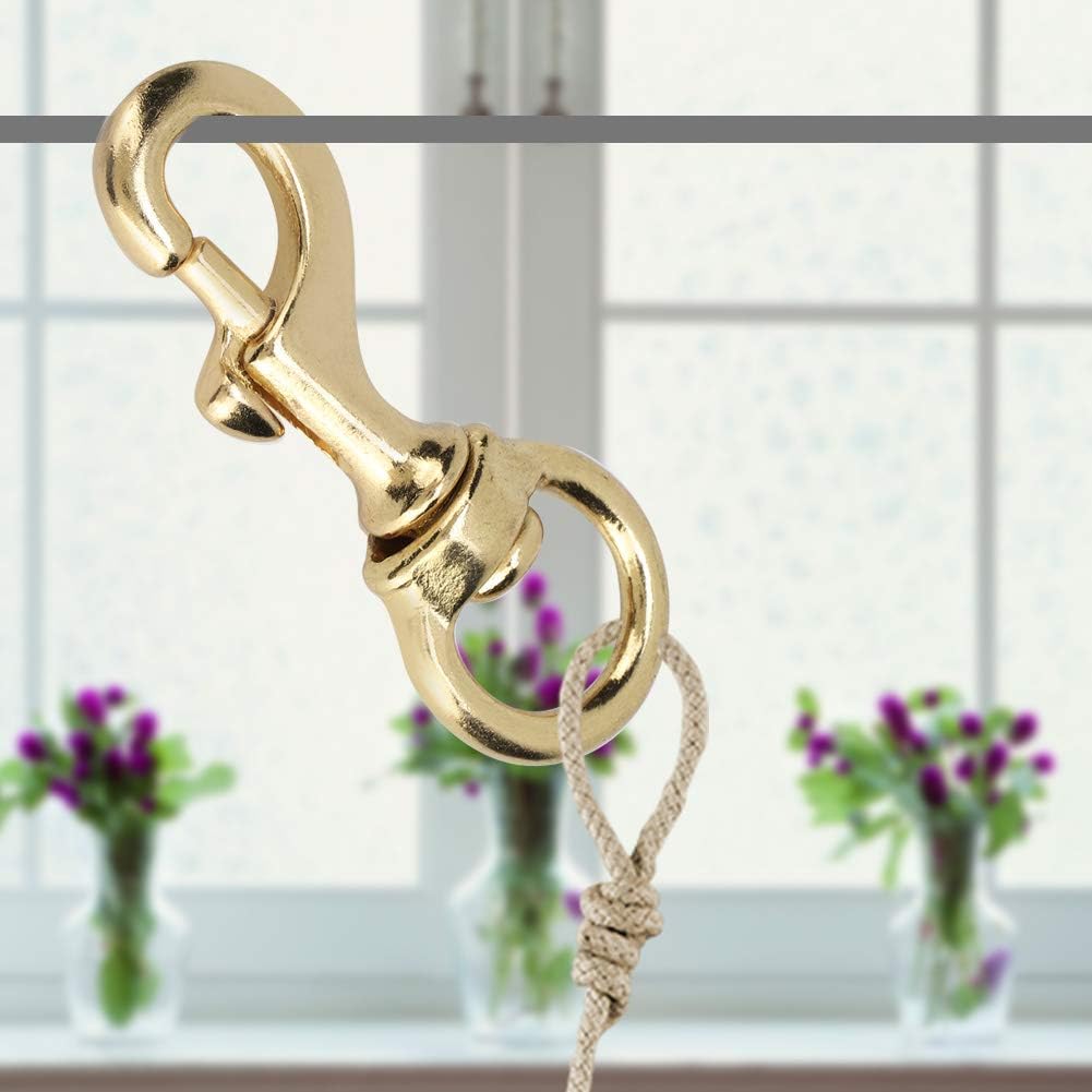 Brass Lobster Clasps Swivel Trigger Hook High Strength Pet Leash Rope Clip Cat Dog Traction Leash Clips, Gold - Image 5
