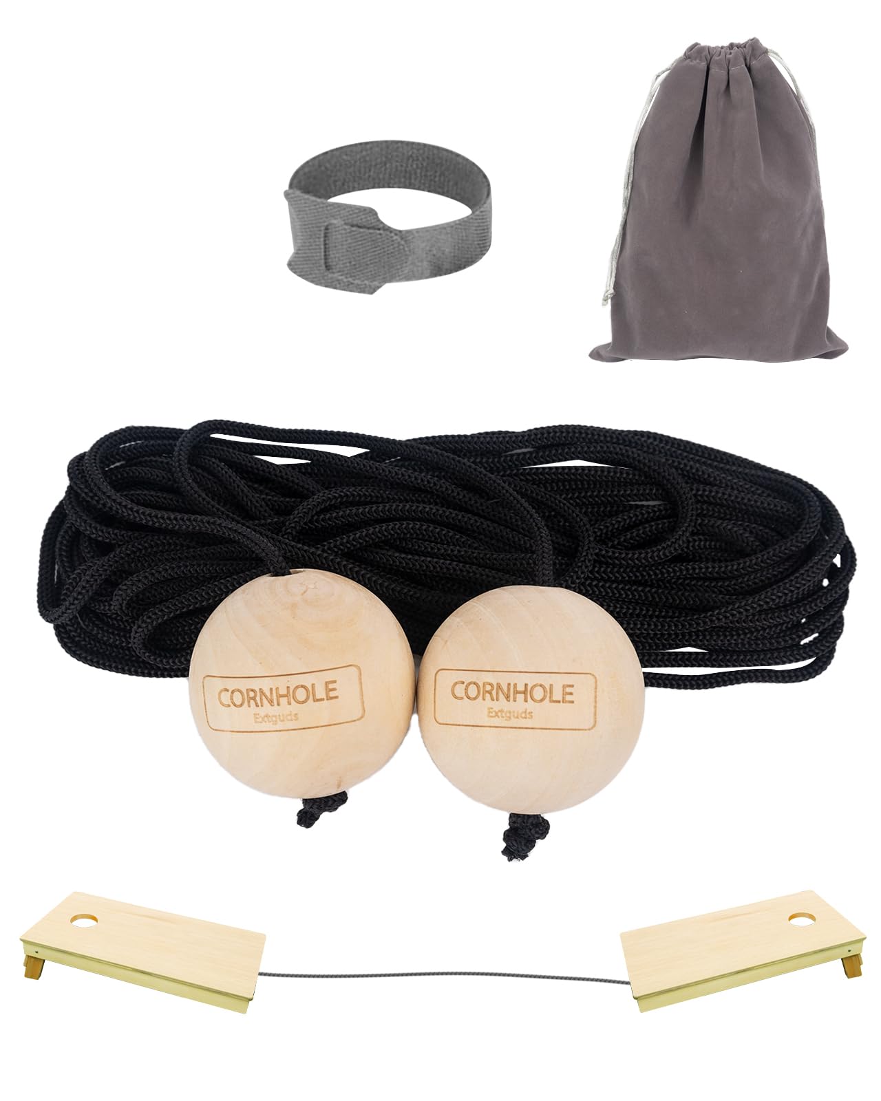 Photo 1 of 27 FT Cornhole Measuring Device,Distance Setup Tool,Cornhole Game with Bag Easy to Carry,Perfect for Yard Games Outdoor Game for Adults,Black