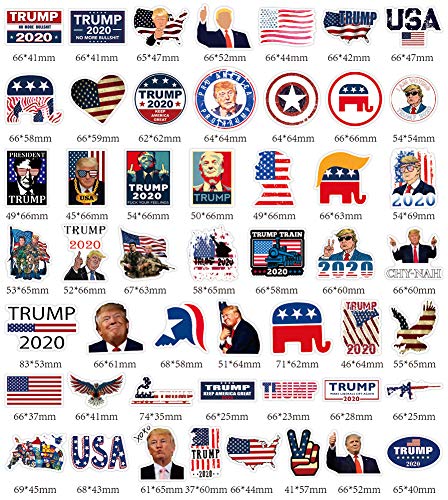 HOTART 50 Packs Trump Stickers, Donald Trump 2020 President Election Patriotic American Flag Stickers for Laptops,Hydro Flask,Waterbottle,Skateboard,Phone,Guitar,Suitcase-Car Sticker and Decals