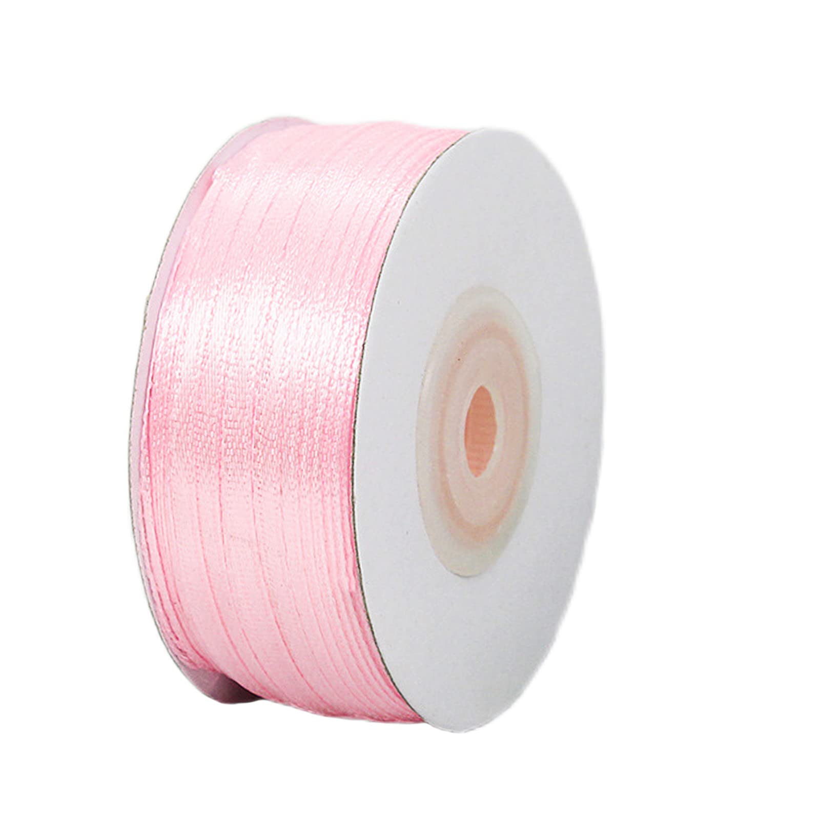 3mm Pastel Pink Ribbon for Gift Wrapping,91m Fabric Thick Satin Ribbon Baby Pink Bow for Gift Wrapping,Ribbons for Balloons,Crafting,Bouquets,Wedding, Car,Presents,Cake,Christmas Party Decorations