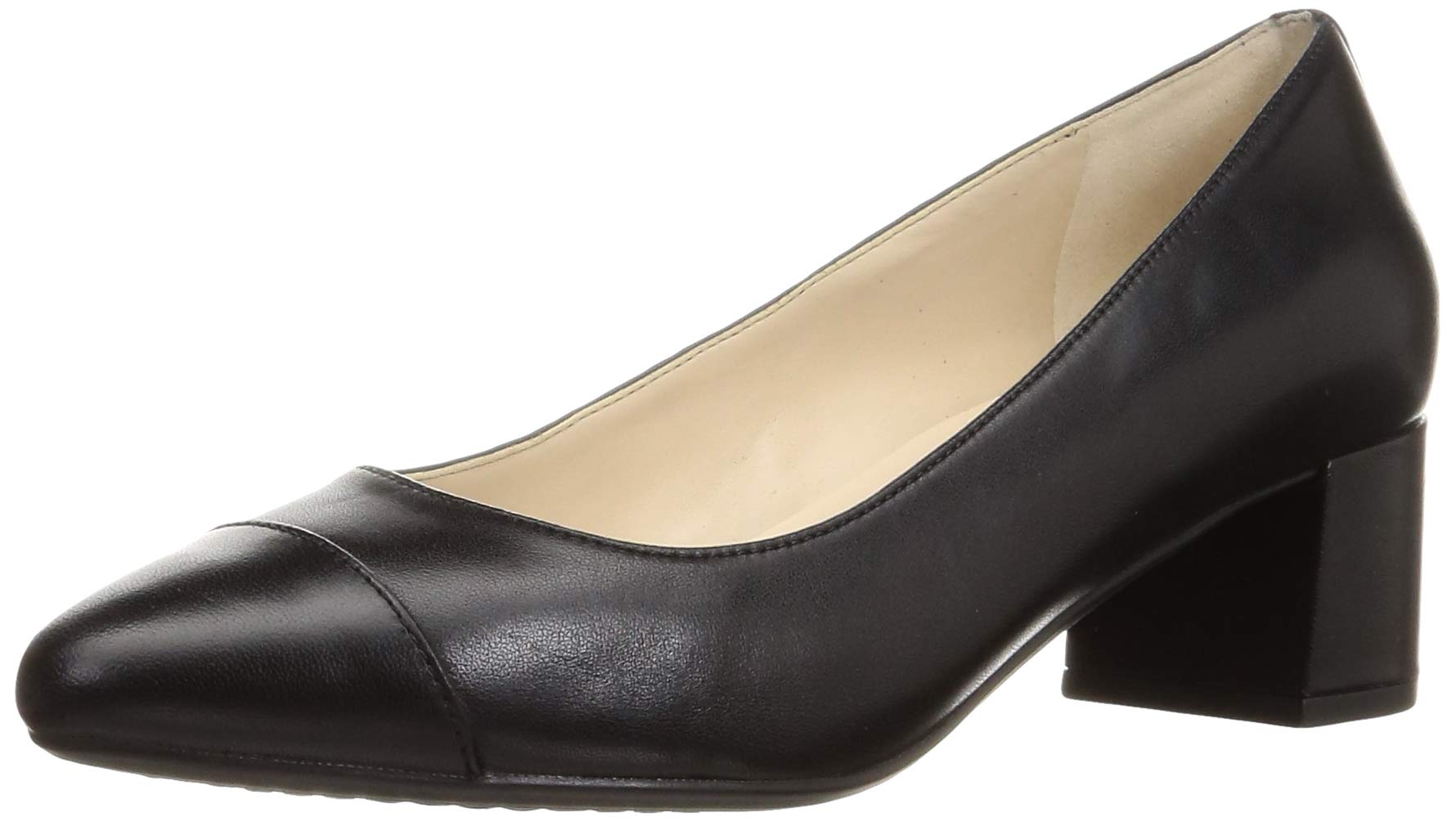 Cole Haan womens The Go-to Block Heel (45mm) Pump, Black Leather Wp, 10 Wide US