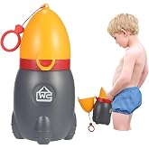 ONEDONE Portable Urinal for Kids Rocket Pee Bottle for Kids Emergency Toilet Urinal for Toddlers Boys Girls 12.5 OZ Small Pee Cup for Kids Camping Car Travel Potty Training Baby Urinal Orange