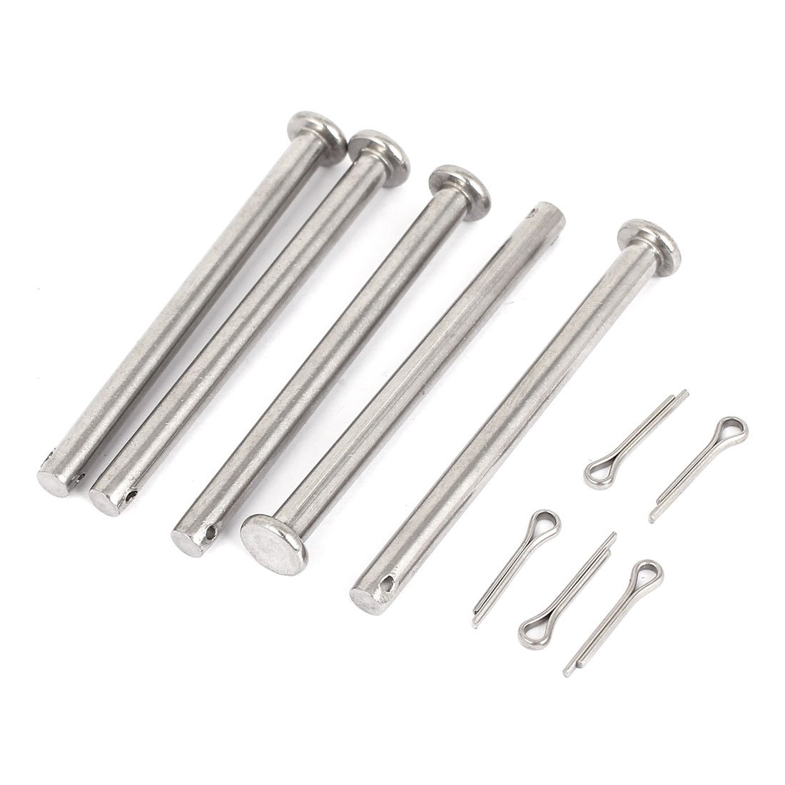 Sourcingmap 304 Stainless Steel Flat Head Round Clevis Pins Fastener M5x60mm 5pcs